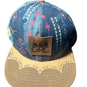 Grassroots‎ California 420 Unisex Limited Edition Blue Aztec Suede Snap Back Cap